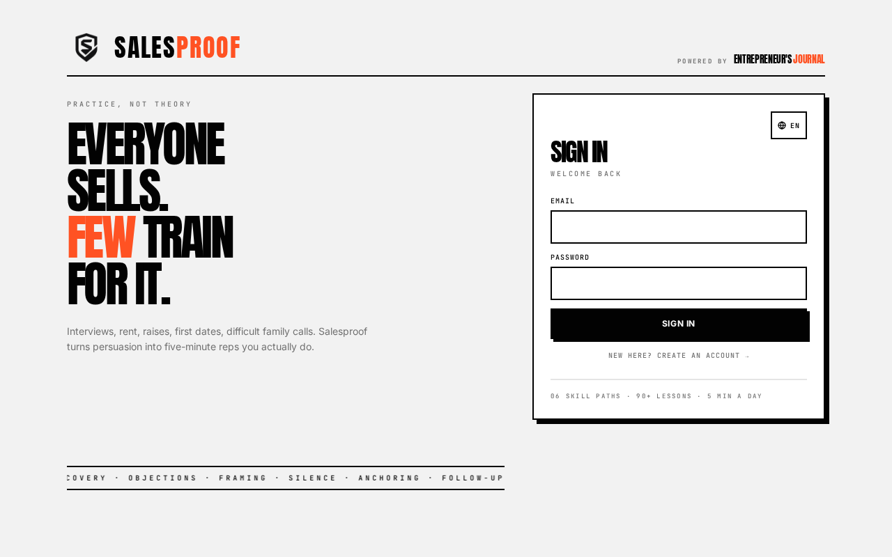 Salesproof people-skills training app preview